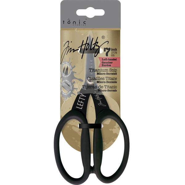 Tim Holtz Non-Stick Titanium Micro Serrated Scissors 7 inch - Left-Handed