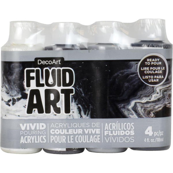 Deco Art - FluidArt Paint Pouring Value Pack 4 pack - Neutral