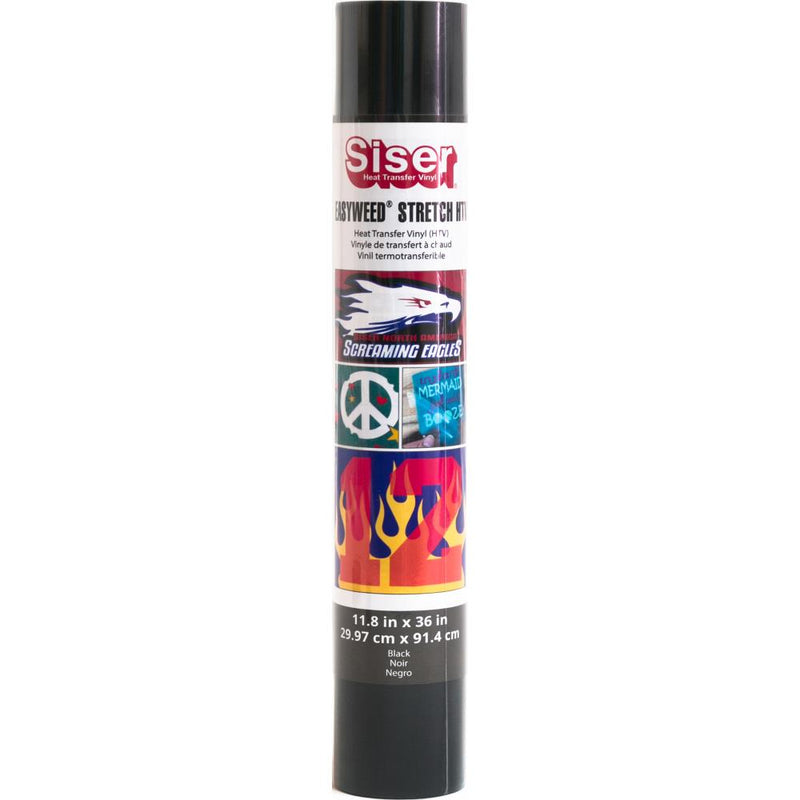 Siser - EasyWeed - Stretch HTV Vinyl - 11.8 inchX36 inch Roll - Black*