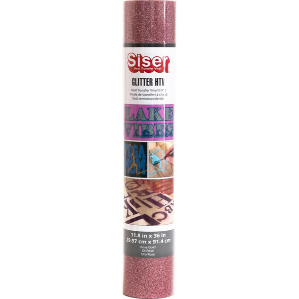 Siser - Glitter HTV Vinyl - 11.8 inchX36 inch Roll - Rose Gold*
