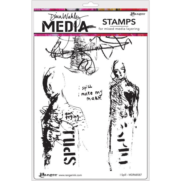 Dina Wakley - Media Cling Stamps 6 inch X9 inch - I Spill*