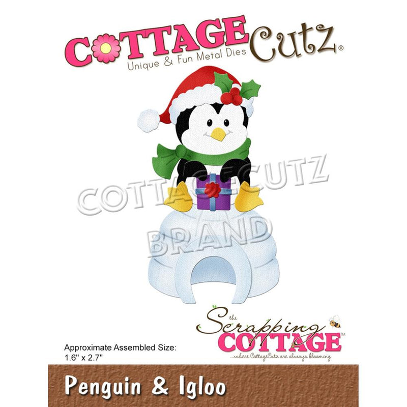CottageCutz Dies - Penguin & Igloo, 1.6 inch X2.7 inch*