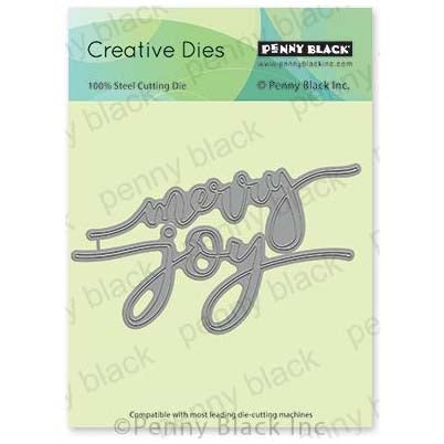 Penny Black Creative Dies - Merry & Joy 4.7 inchX2.4 inch
