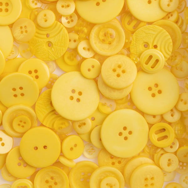 John Bead Nutton But Buttons 4.6oz Tube Mixed Sizes Resin Buttons - Yellow*