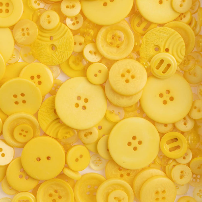 John Bead Nutton But Buttons 4.6oz Tube Mixed Sizes Resin Buttons - Yellow*