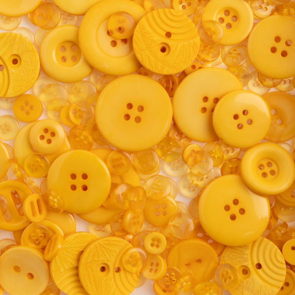 John Bead Nutton But Buttons 4.6oz Tube Mixed Sizes Resin Buttons - Dark Yellow