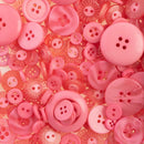 John Bead Nutton But Buttons 4.6oz Tube Mixed Sizes Resin Buttons - Pink*