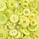 John Bead Nutton But Buttons 4.6oz Tube Mixed Sizes Resin Buttons - Lime Green*