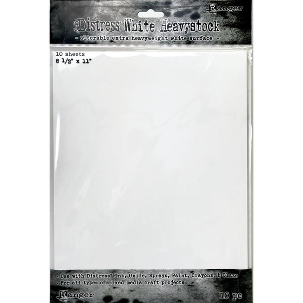 Tim Holtz Distress White Heavystock 10 Pack - 8.5"x 11"