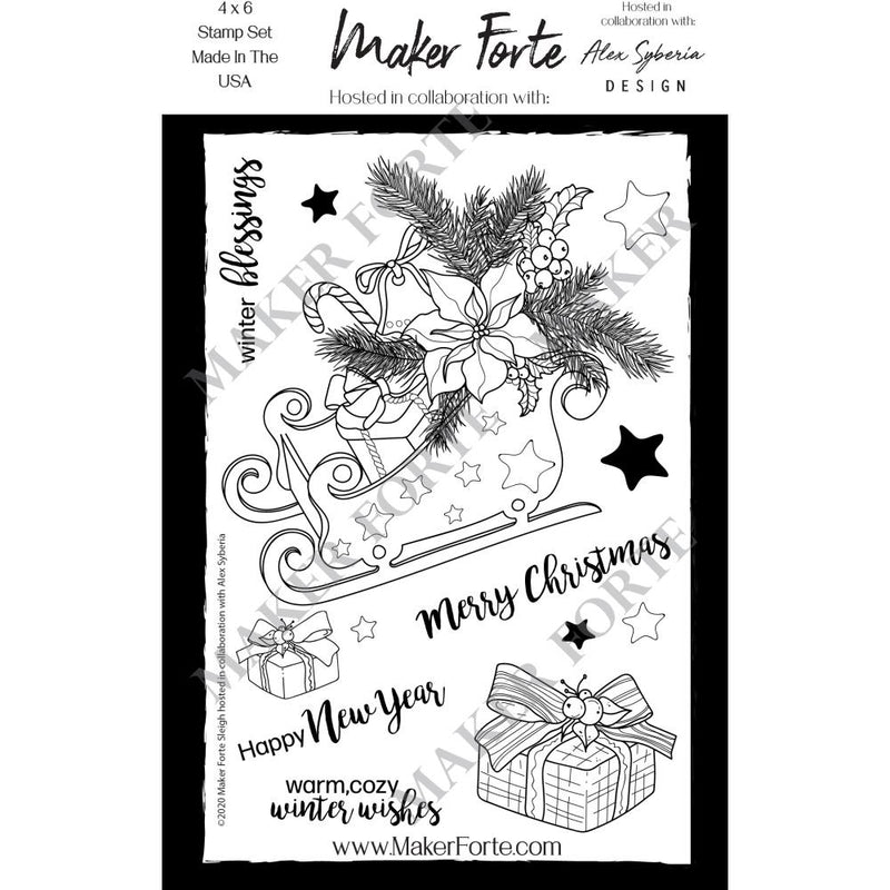 Maker Forte Clear Stamps By Alex Syberia Design 4"X6" - Sleigh Bouquet*
