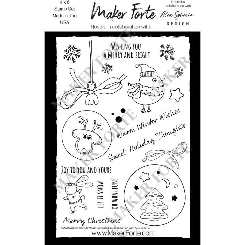 Maker Forte Clear Stamps By Alex Syberia Design 4"X6" - Oh What Fun*