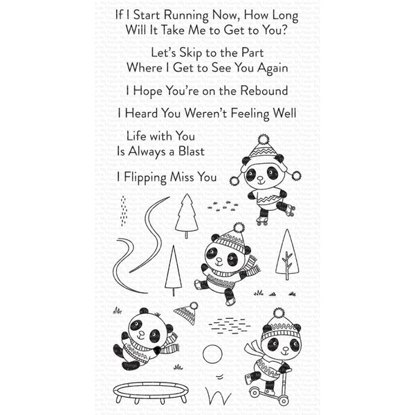 My Favorite Things Clearly Sentimental Stamps 4"X8" - Pandas At Play