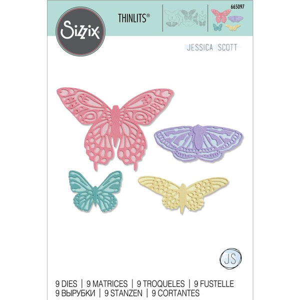 Sizzix Thinlits Dies By Jessica Scott 9 pack  - Flutter On By*