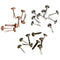 Idea-Ology Metal Long Paper Fasteners .4375" 99/Pkg - Antique Nickel, Brass & Copper