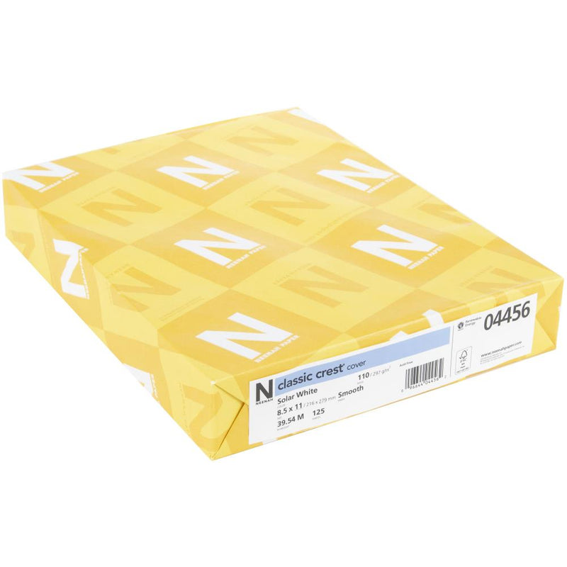 Neenah 110lb Classic Crest Cardstock 8.5"X11" 125 Pack - Solar White