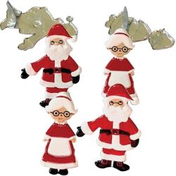 Eyelet Outlet Shape Brads 12 pack - Santa & Mrs Claus