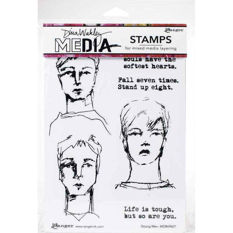 Dina Wakley Media Cling Stamps 6in  x 9in  - Strong Men*