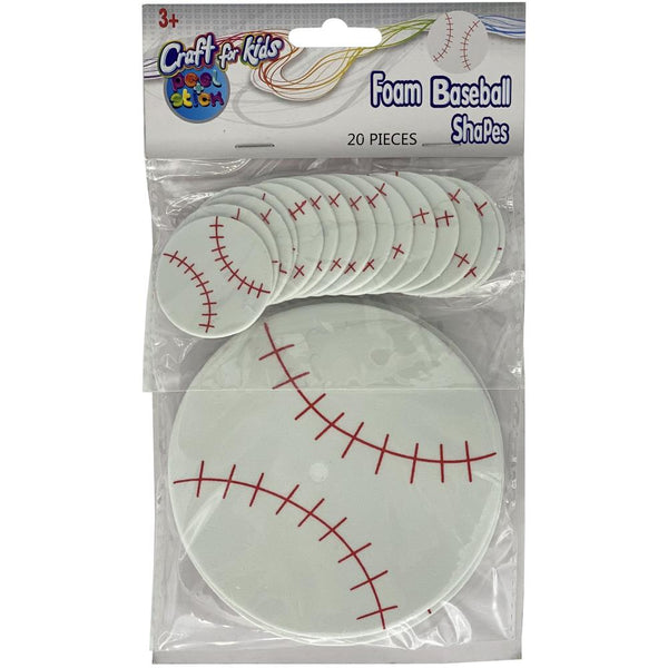 Crafts For Kids - Foam Sports Peel & Stick Shapes 20 pack - Baseball*