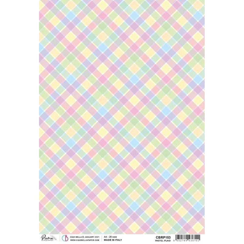 Ciao Bella Rice Paper Sheet A4 - Pastel Plaid, My First Year*