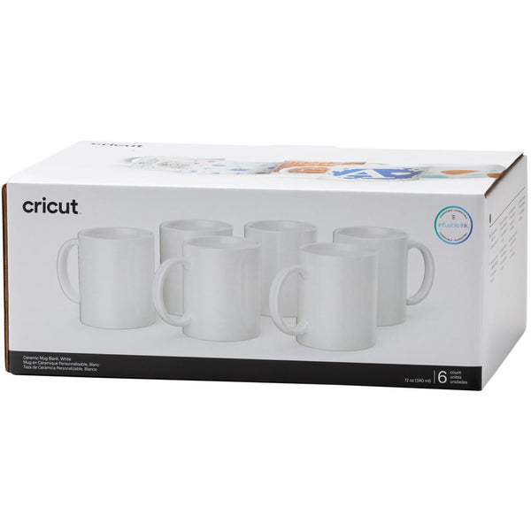 Cricut Mug Press Ceramic Mug Blank 12oz 6/Pkg White*