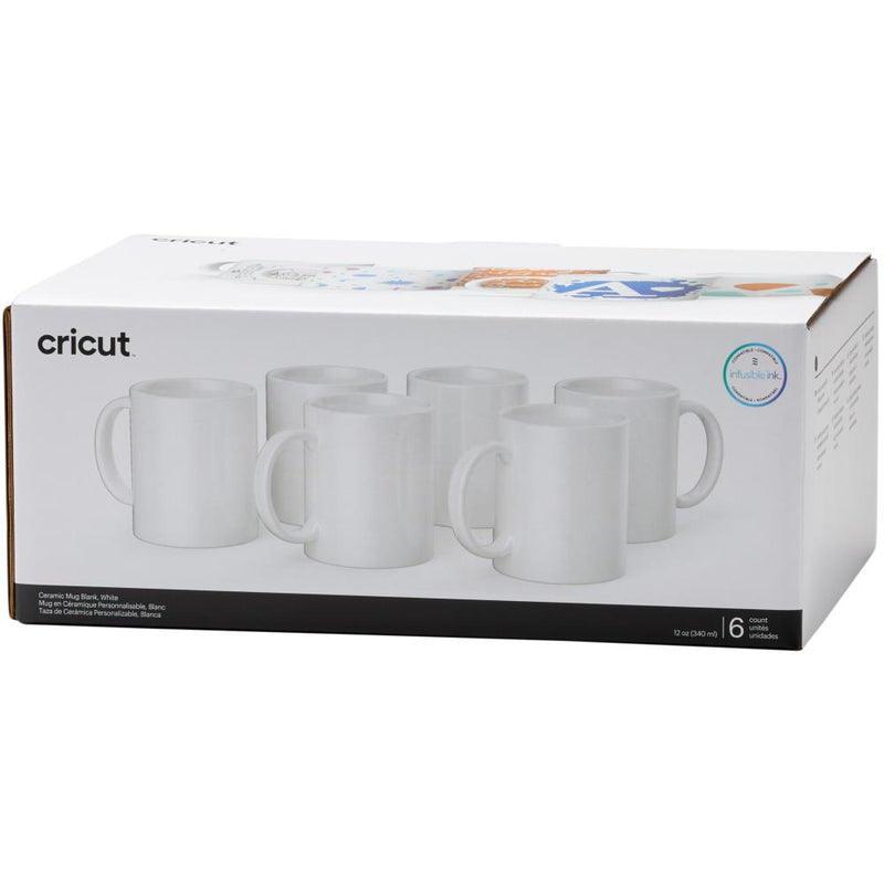 Cricut Mug Press Ceramic Mug Blank 12oz 6/Pkg White*