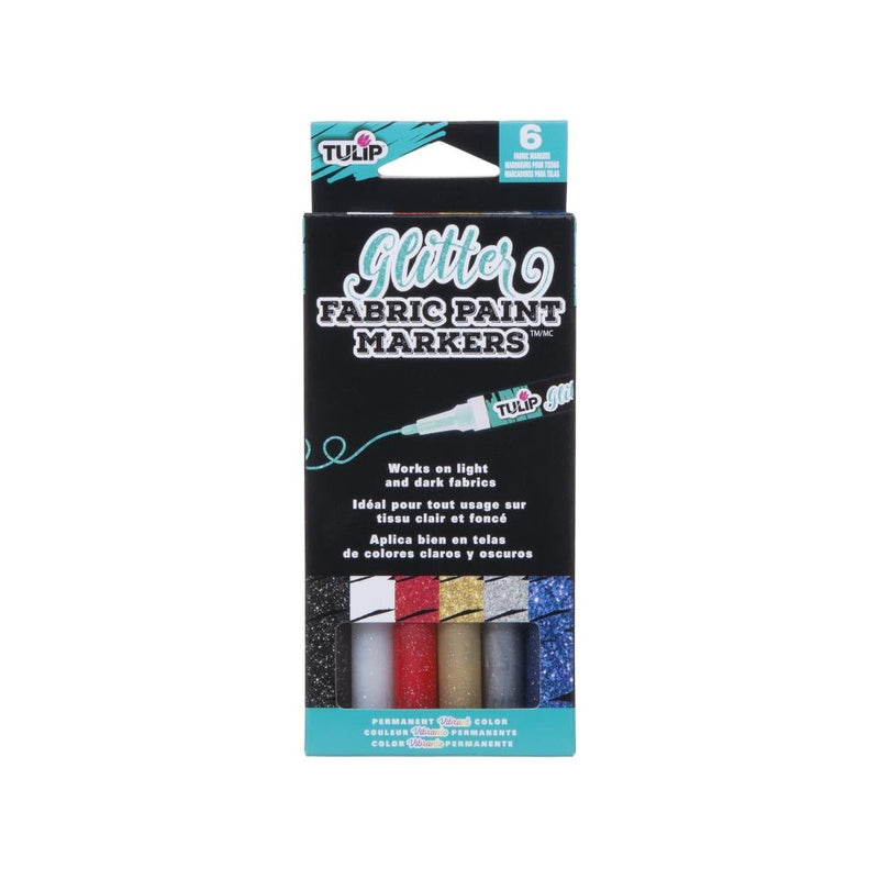 Tulip Fabric Paint Markers 6 pack - Glitter