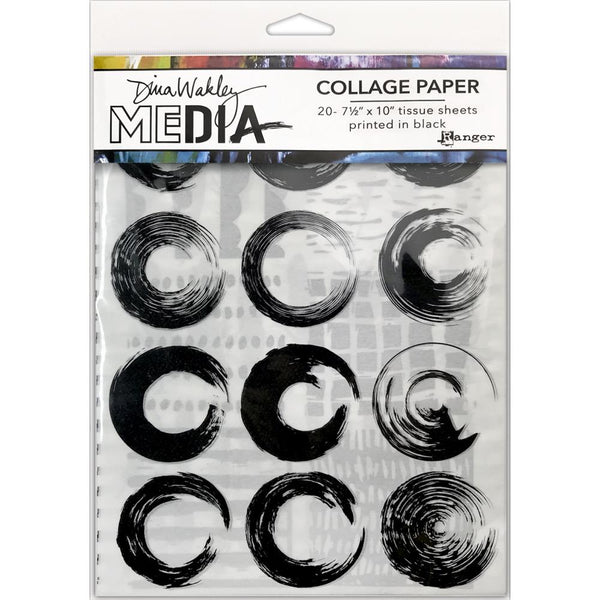 Dina Wakley Media Collage Tissue Paper 7.5"X10" 20 pack - Elements