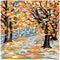 Plaid Modern Paint By Number Rolled Canvas 14"x 14" - Fall Landscape