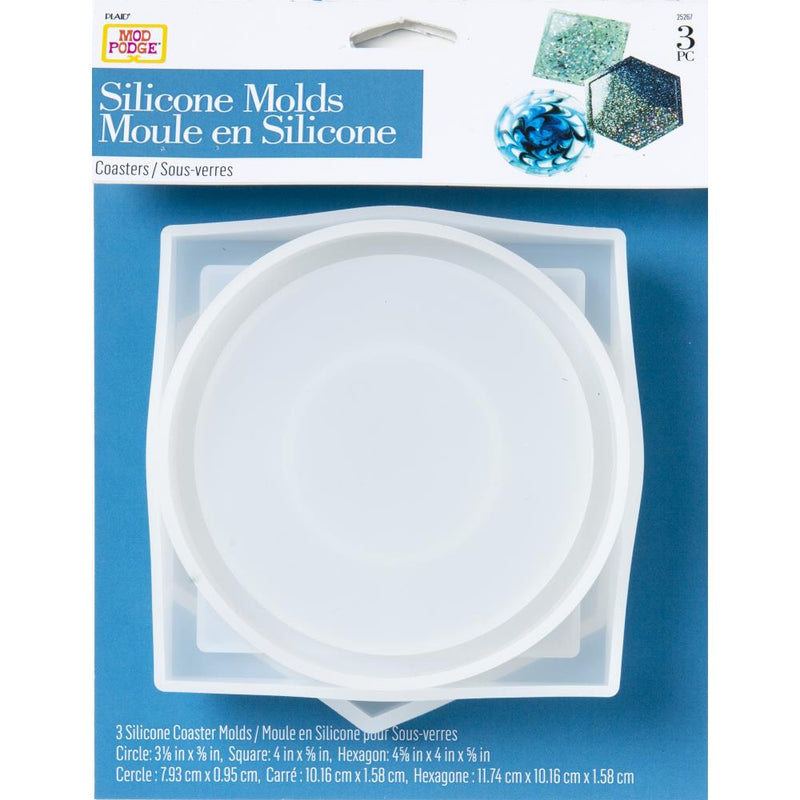 Mod Podge Silicone Mould 3 pack - Circle, Square, Hexagon