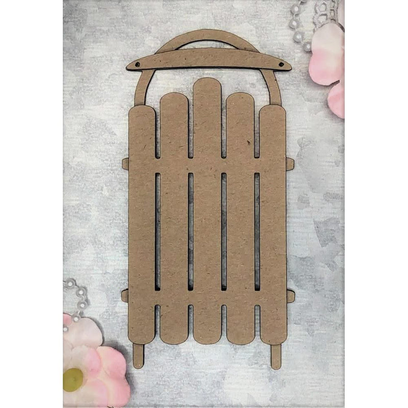 Scrapaholics Laser Cut Chipboard 2mm Thick Layered Sled, 3 pack , 4"