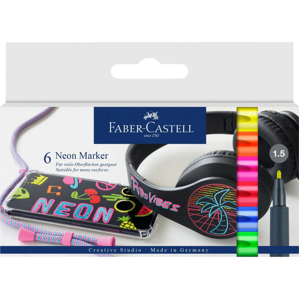 Faber-Castell Creative Studio Markers 6 Pack - Neon