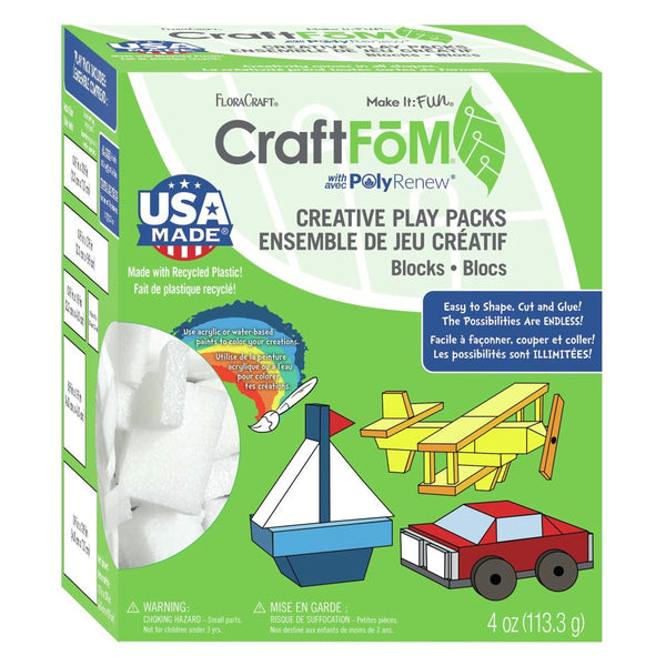 FloraCraft CraftFoM Play Pack 4oz (113g) - Blocks, White