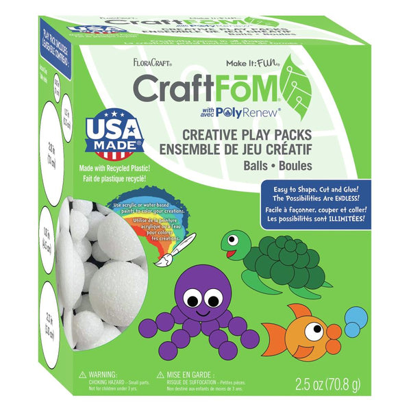 FloraCraft CraftFoM Play Pack 2.5oz (70.8g) - Ball, White