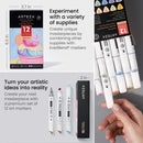 Arteza EverBlend Ultra Markers 12 pack - Pastel, Broad Chisel And Fine Tip