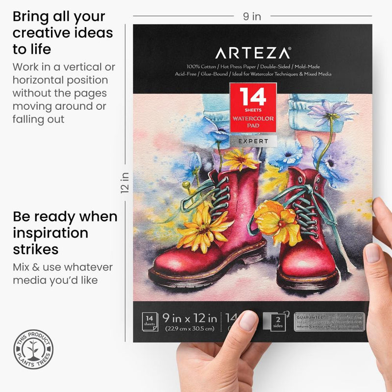 Arteza Expert Watercolour Pad 9"x 12" 14 Sheets*