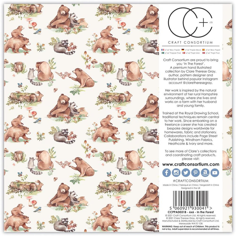 Craft Consortium Double-Sided Paper Pad 6"x6" 40/Pkg - In The Forest
