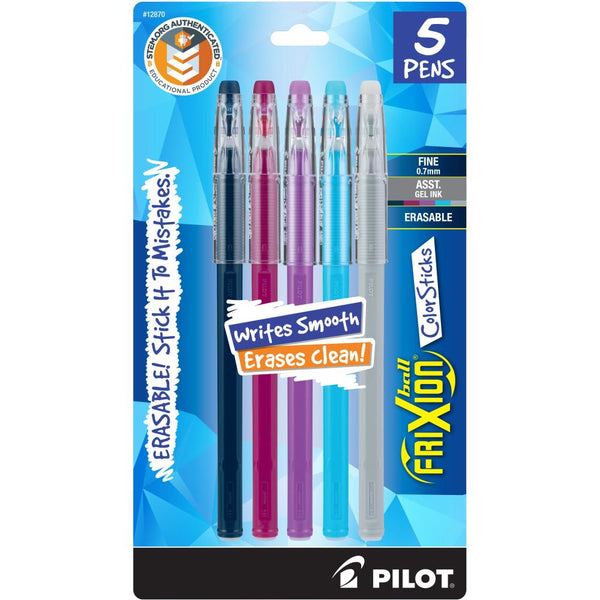 Pilot FriXion Ball Colour Sticks Erasable Gel Pens 5/Pk - Assorted Colours*