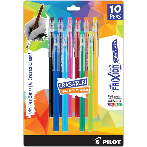 Pilot FriXion Ball Colour Sticks Erasable Gel Pens 10/Pk - Assorted Colours*