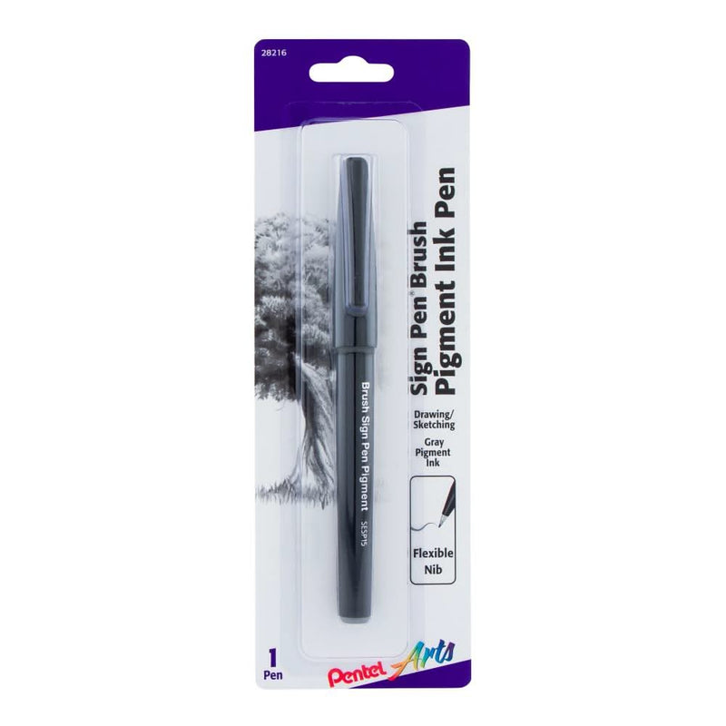 Pentel Arts Sign Pen Brush - Gray