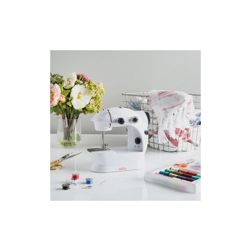 Sunbeam Mini Sewing Machine W/Foot Pedal White