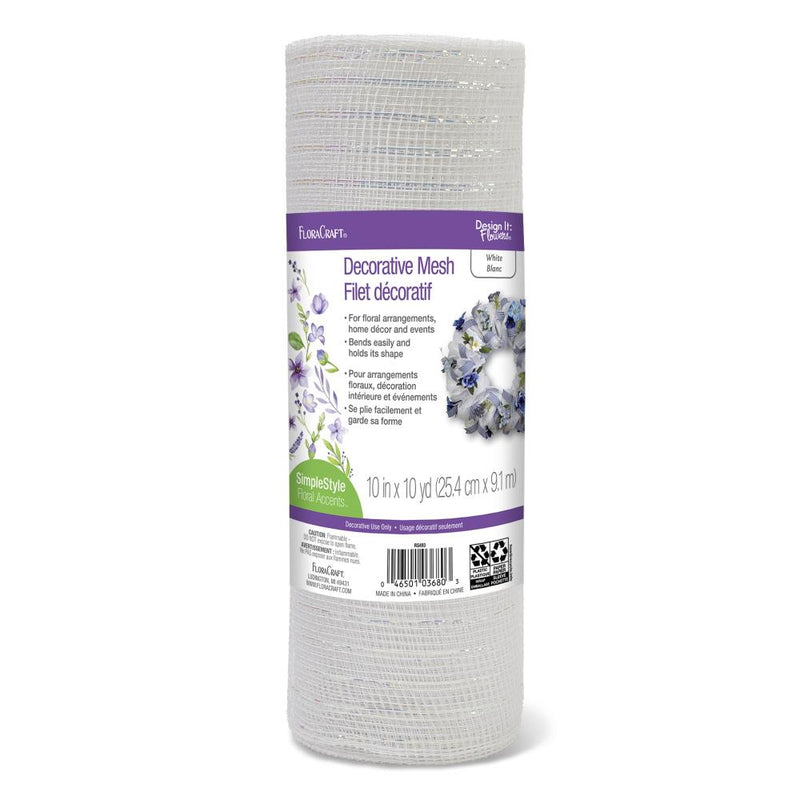 FloraCraft - Decorative Mesh 10"x 10yd - White