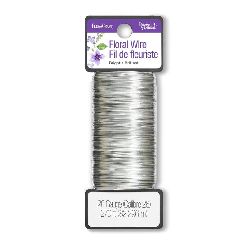 FloraCraft 26 Gauge Floral Wire - Bright Silver 270 Ft (82.2m)*