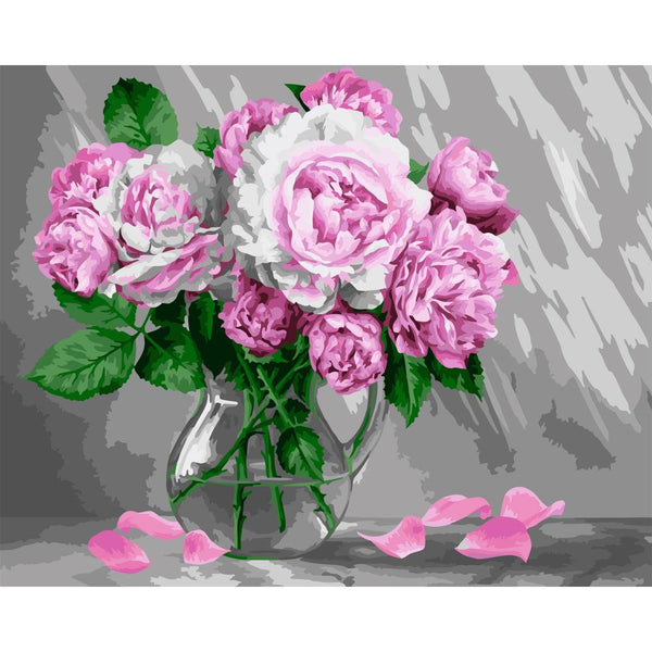 RTO Collection D'Art Paint By Number Kit 19.5"x 15.75" - Superb Peonies*
