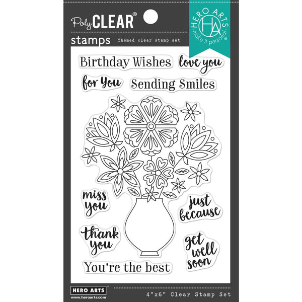 Hero Arts Clear Stamps 4"X6" - Flowers In Vase*