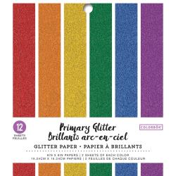 Colorbok Glitter Paper Pad 6"X6" 12/Pkg Primary