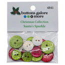 Buttons Galore Christmas Themed Buttons - Santa's Sparkle 16 pack