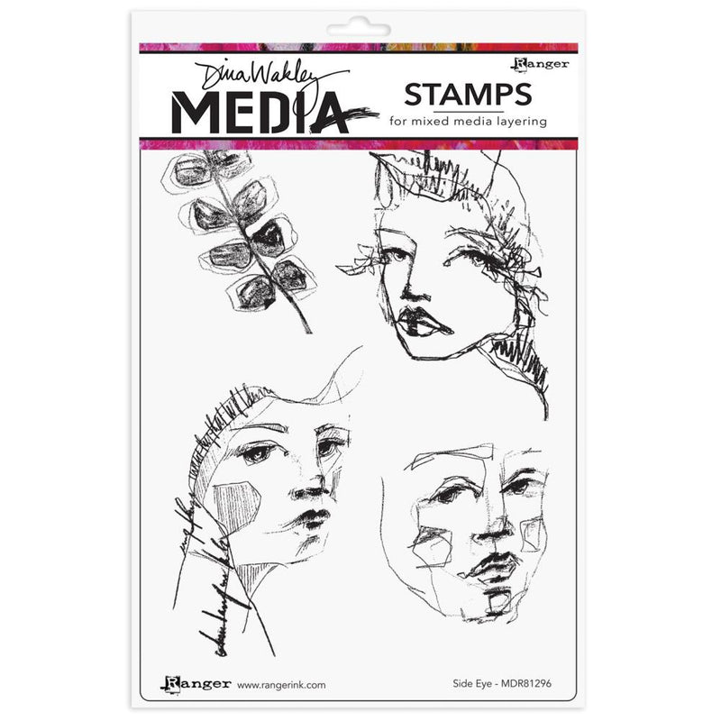 Dina Wakley Media Cling Stamps 6"x 9"- Side Eye*