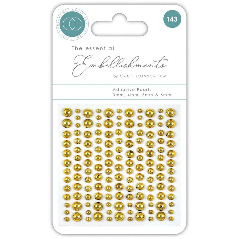 Craft Consortium Essential Adhesive Pearls 143 pack - Gold