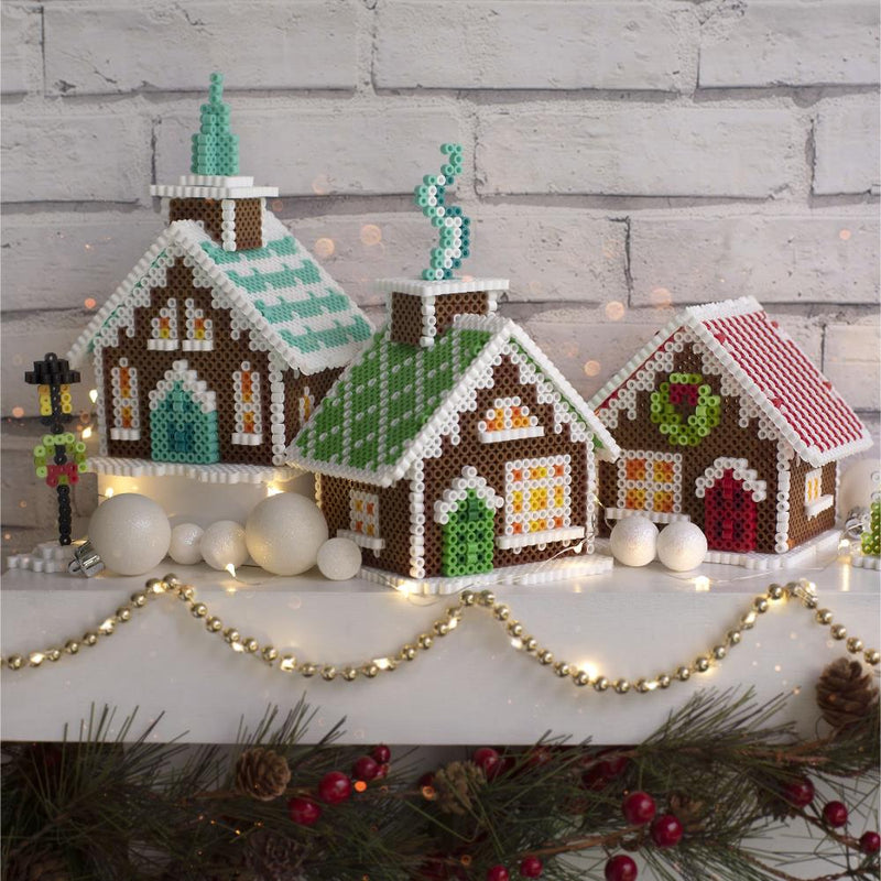 Perler Fused Bead Kit - 3D Holiday Gingerbread Village*