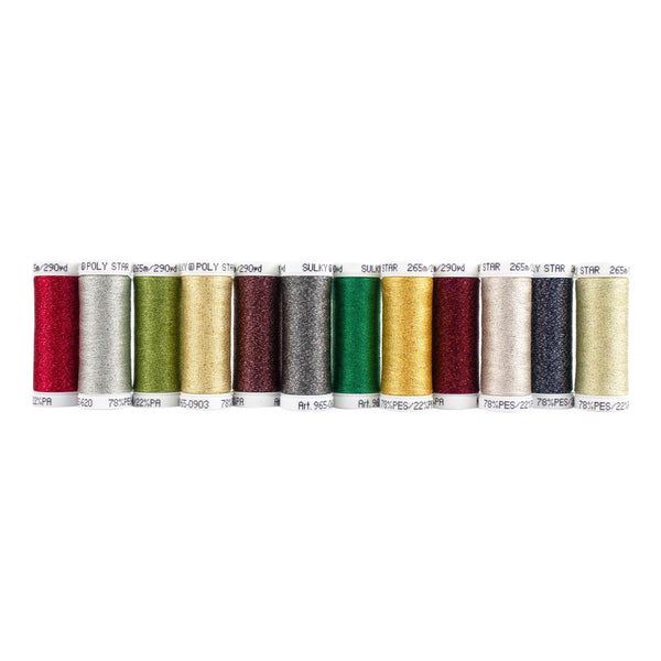 Sulky 30wt Poly Sparkle Thread 12 pack - Ultimate Christmas Assortment*